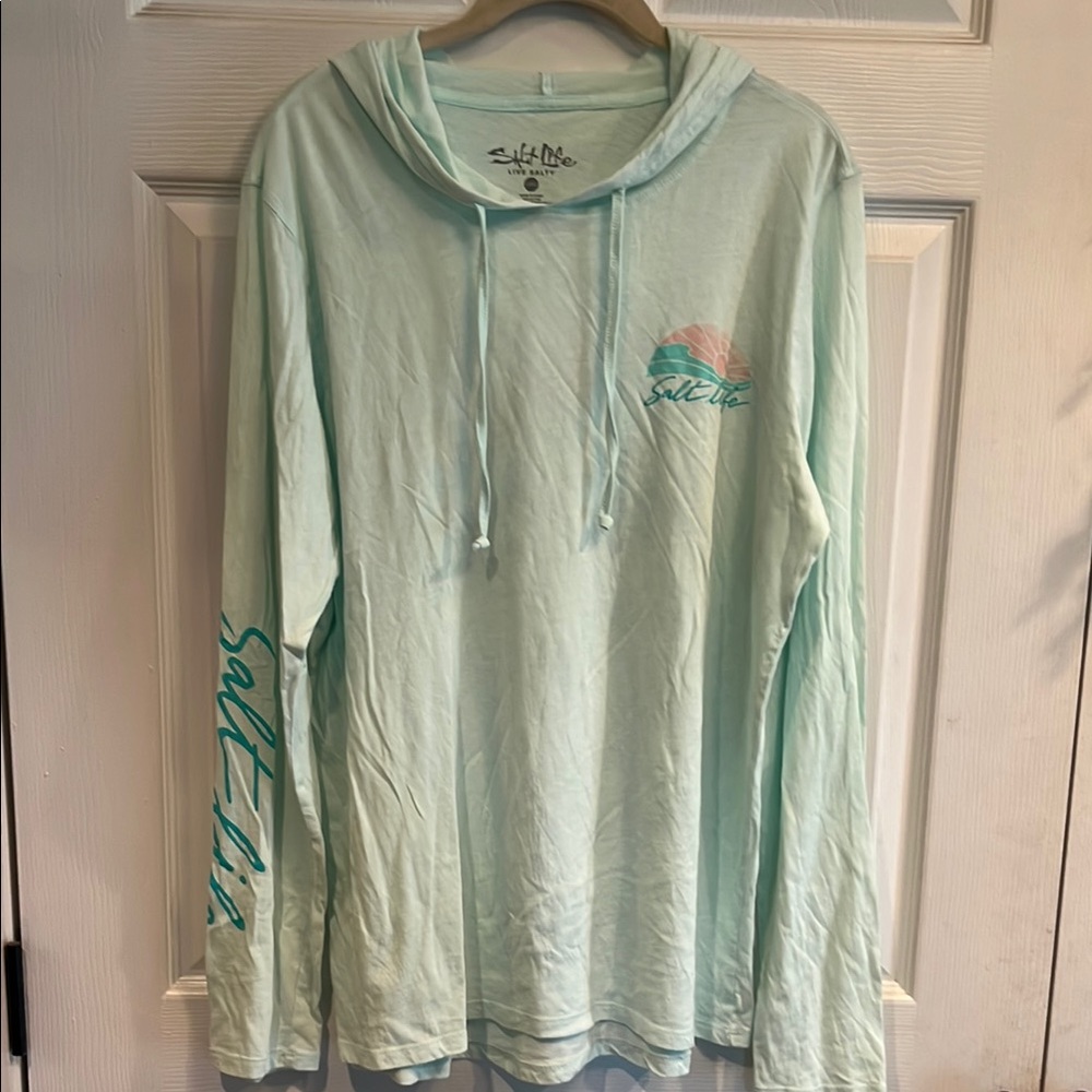 Salt Life Mint Long Sleeve Tee With Hood